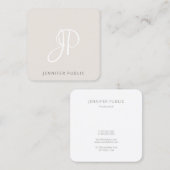 Creatief Modern Elegant Monogram Sjabloon Vierkante Visitekaartje (Voorkant / Achterkant)