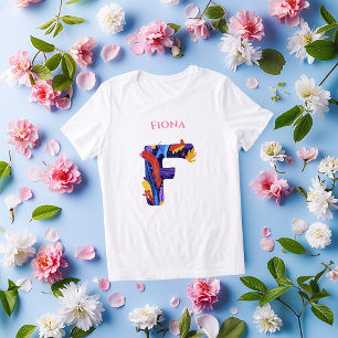 Creatief monogram - letter F   Levendige verjaarda Tri-Blend Shirt