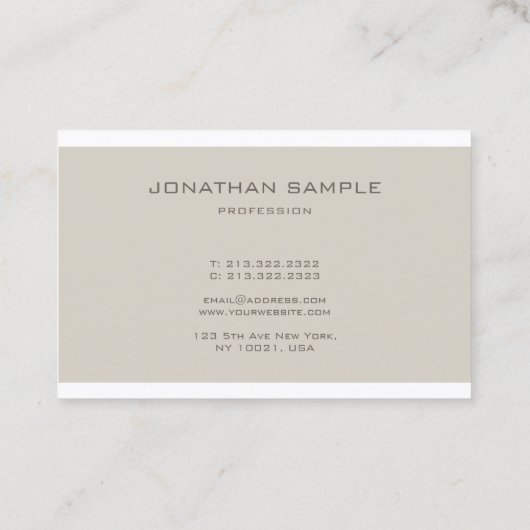 Creatief Monogram Slanke Professionele Duidelijke Visitekaartje (Achterkant)