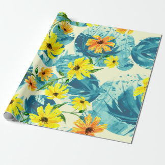 Creatief naadloos waterverf patroon van planten, H Cadeaupapier