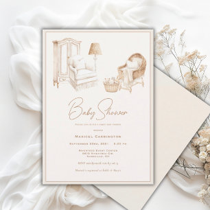 Creatief neutrale babyshower uitnodiging