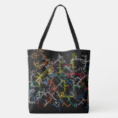 Creatief Patroon van Kleurrijke Namen Tote Bag (Achterkant)