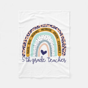 Creatief Rainbow Luipaard Print Vijfde Klas Leraar Fleece Deken