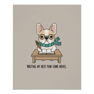 Creatief Schrijven Franse Bulldog Bruin Huisaccent Perfect Poster