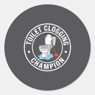 Creatief Toilet Kampioen Verstopping Ronde Sticker