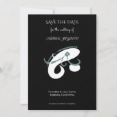 Creatief visserijlogo – modern hengelaarontwerp save the date (Voorkant)