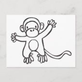 Creatieve aap in schets tekenen briefkaart (Voorkant)