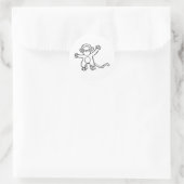 Creatieve aap in schetstekening ronde sticker (Tas)