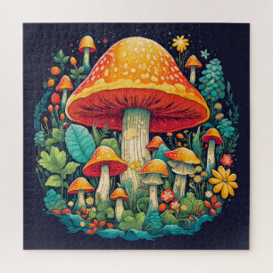 Creatieve Abstracte paddenstoel bos illustratie Legpuzzel