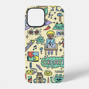 Creatieve activiteiten Grappige Doodle Cartoon Set iPhone 12 Hoesje