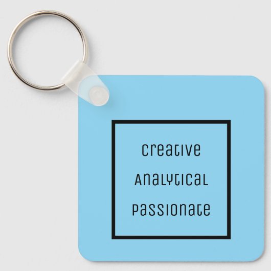 Creatieve, analytische, gepassioneerde acryl Sleut Sleutelhanger (Voorkant)