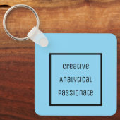 Creatieve, analytische, gepassioneerde acryl Sleut Sleutelhanger (Voorkant)