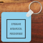 Creatieve, analytische, gepassioneerde acryl Sleut Sleutelhanger (Achterkant)