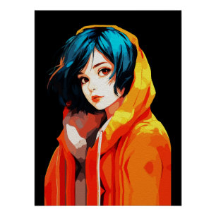 Creatieve Anime Muurkunst Meisjes 07 Perfect Poster