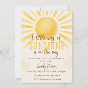Creatieve baby shower uitnodiging voor een 'Sunshi