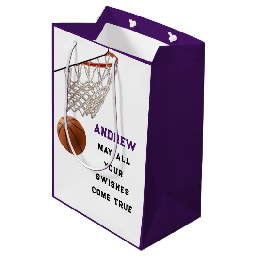 Creatieve Basketbal Middenformaat Cadeautas (Achterkant Gekanteld)