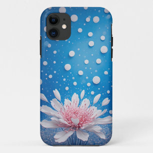 Creatieve bloemcompositie met polkadot achtergrond iPhone 11 hoesje