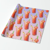 Creatieve Bloody Mary Cocktail Cadeaupapier (Uitgerold)