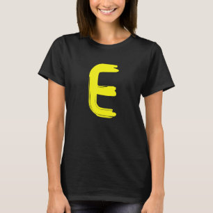 Creatieve dikke gele letter E - ontwerp alfabet - T-shirt