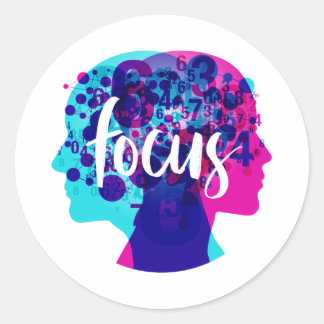 Creatieve focus ronde sticker