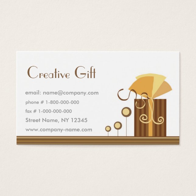 Creatieve Gift Shop Business Card Template Visitekaartje (Voorkant)