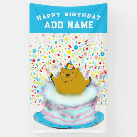 Creatieve Groundhog Day verjaardagsbanner Spandoek (Verticaal)