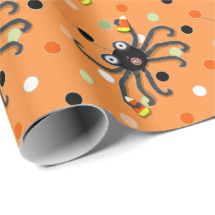Creatieve Halloween Spider Polkadots Cadeaupapier