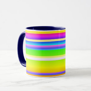 Creatieve heldere artsy striped mok