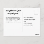 Creatieve houtnerf kerst aangepaste postkaart (Achterkant)