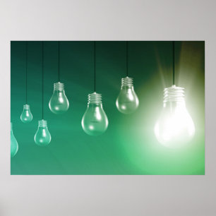 Creatieve innovatie en gloeiend concept als kunst poster