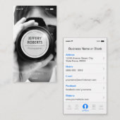 Creatieve iPhone iOS-stijl - Moderne fotograaf Visitekaartje (Voorkant / Achterkant)