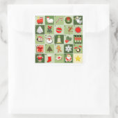 Creatieve Kerst Countdown Vierkante Sticker (Tas)