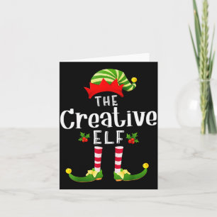 Creatieve Kerst Elf Bijpassende Pyjama Kerstfeest Kaart