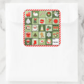Creatieve kerstlabels vierkante sticker (Tas)