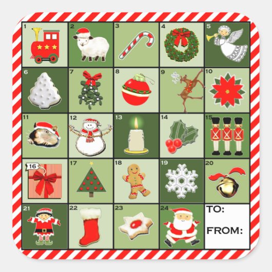 Creatieve kerstlabels vierkante sticker (Voorkant)