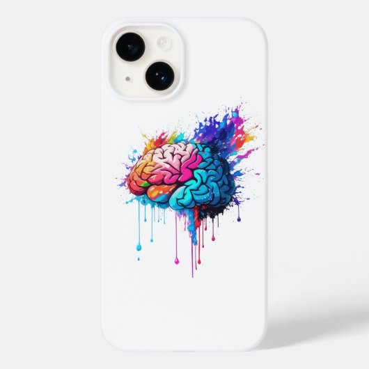 Creatieve kleurrijke Brain Splash Artwork Case-Mate iPhone Case (Achterkant)