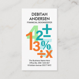 Creatieve kleurrijke financiële nummers visitekaartje