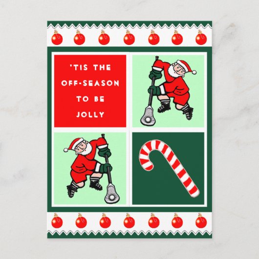 Creatieve Lacrosse Kerst Briefkaart (Voorkant)