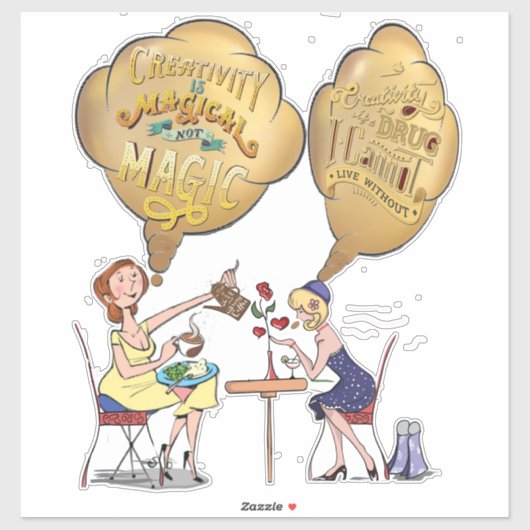 Creatieve Magie Pauze Tijd met Vrienden Sticker (Vel)