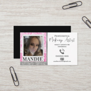 Creatieve Make-up Haar Wimper Foto Kaart QR Code Visitekaartje