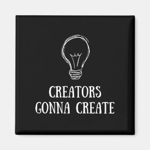 Creatieve Mensen Creëren Minimalistische Kunstenaa Magneet