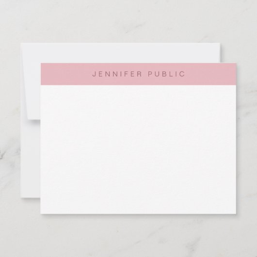 Creatieve minimalistische moderne Roos gouden Sjab Notitiekaartje (Achterkant)