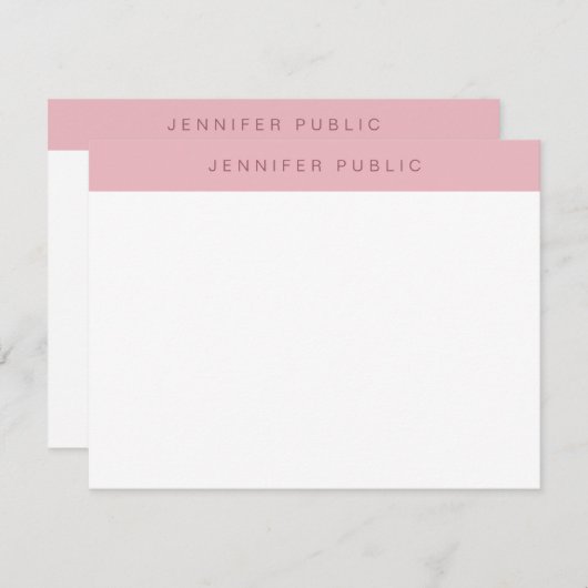 Creatieve minimalistische moderne Roos gouden Sjab Notitiekaartje (Voorkant / Achterkant)