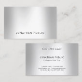 Creatieve moderne zilveren look professioneel eleg visitekaartje (Voorkant / Achterkant)