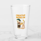 Creatieve modus aan: Schilder Bichon-hond Kunstena Glas (Voorkant)