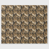 Creatieve monstera bladeren, zwarte achtergrond. cadeaupapier (Vlak)