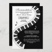 Creatieve muzikanten Piano Keys Wedding Accommodat Kaart (Voorkant / Achterkant)