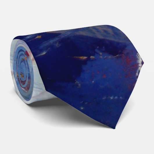 Creatieve Originele Blauwe Abstracte Kunst Modern Stropdas (Opgerold)