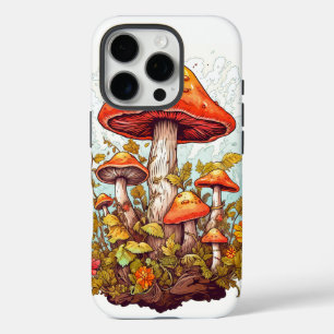 Creatieve Paddenstoelen Bos Illustratie iPhone 16 Pro Hoesje