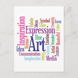 Creatieve Persoon Kunst en Inspiratie Word Cloud Briefkaart